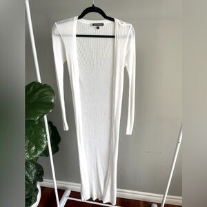 Melanie Lyne White Duster Cardigan Size S